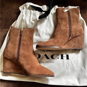 Coach Josephine suede booties in size 7.5.  Never worn. Purchased last year